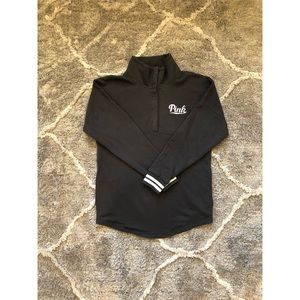 Grey VS Pink Quarter Button Pull Over